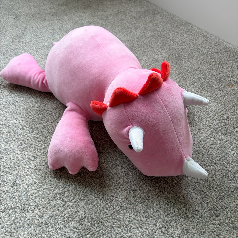 Pink Triceratops Plush Toy - Picture 2 of 2